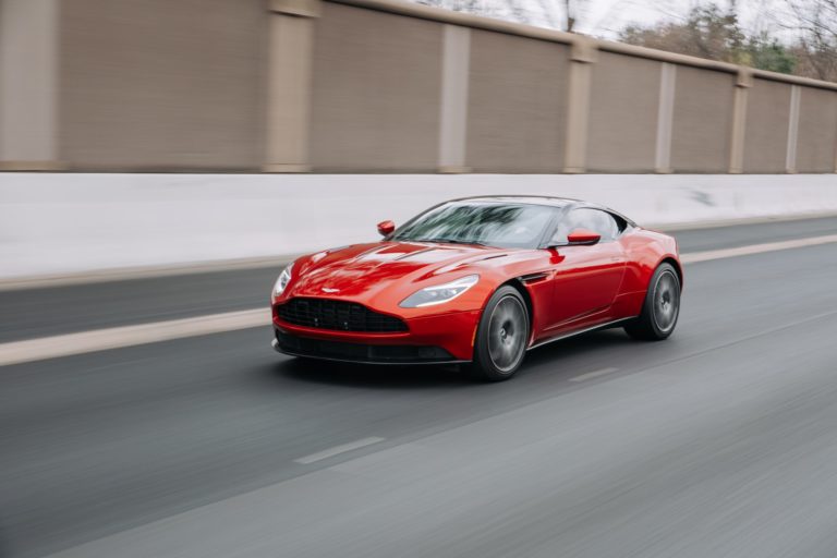 a red car on a road